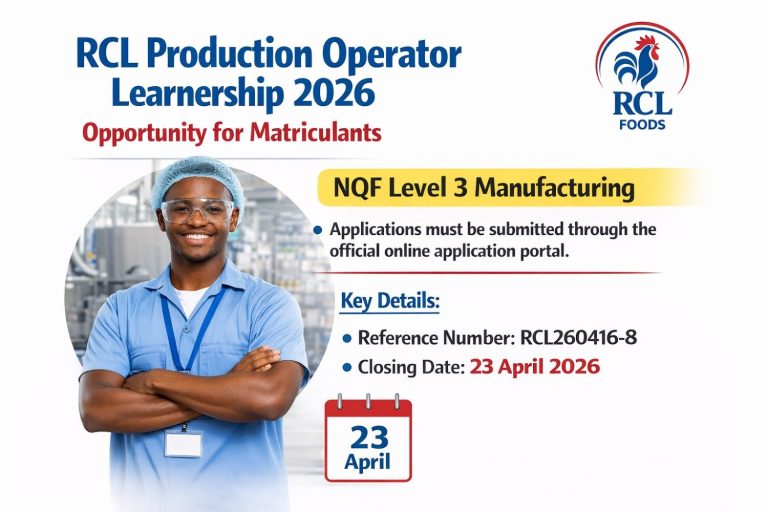Api Sundas Rcl RCL Production Operator Learnership 2026
