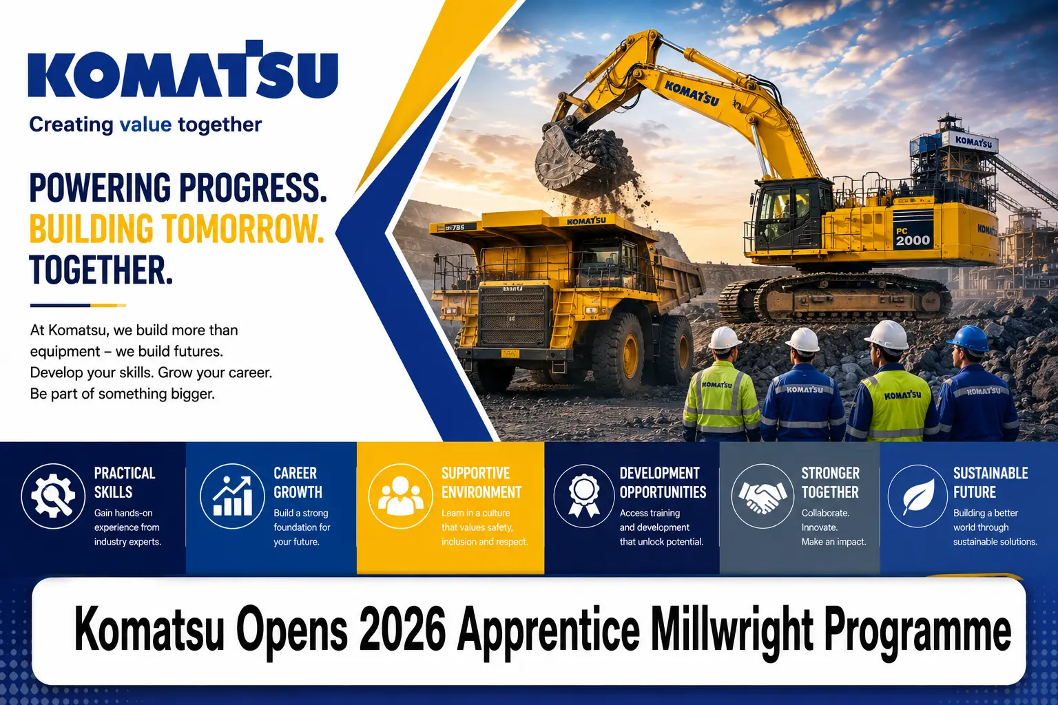 Komatsu Opens 2026 Apprentice Millwright Programme